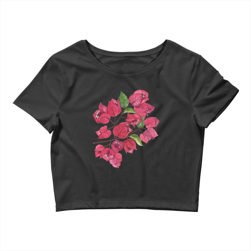 Bougainvillea On Black Crop Top by TerryPhelps | Artistshot