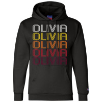 Olivia Retro Wordmark Pattern   Vintage Style T Shirt Champion Hoodie | Artistshot