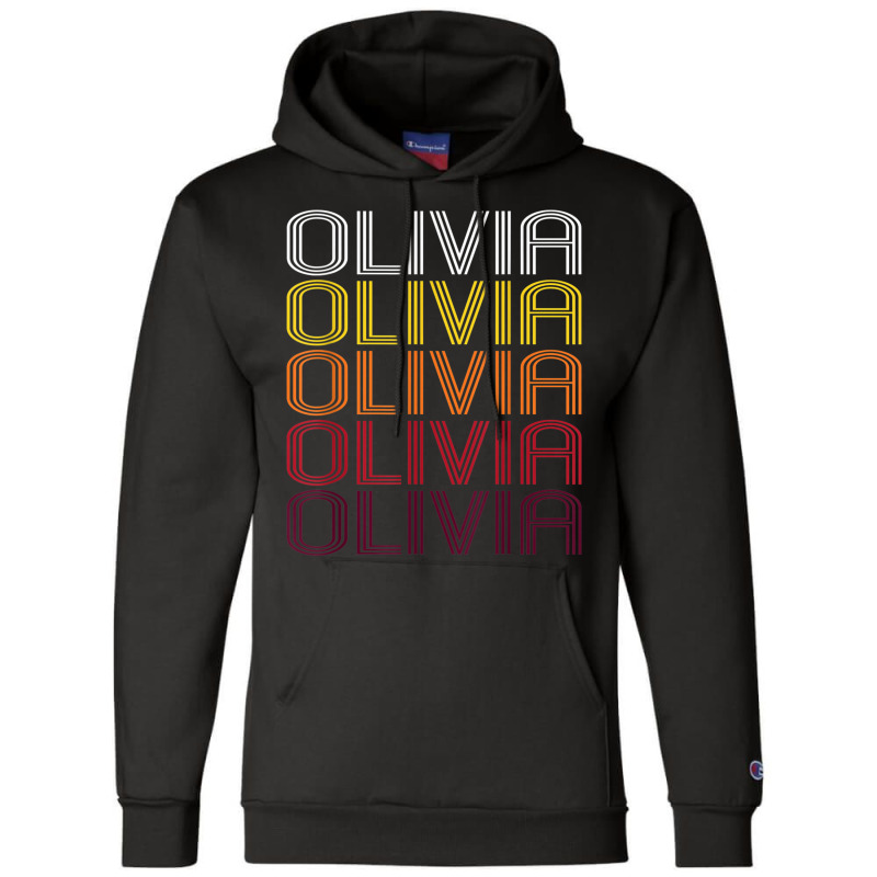 Olivia Retro Wordmark Pattern   Vintage Style T Shirt Champion Hoodie by choninzel | Artistshot