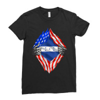 Super Honduran Heritage Proud Honduras Roots Usa Flag Ladies Fitted T-shirt | Artistshot