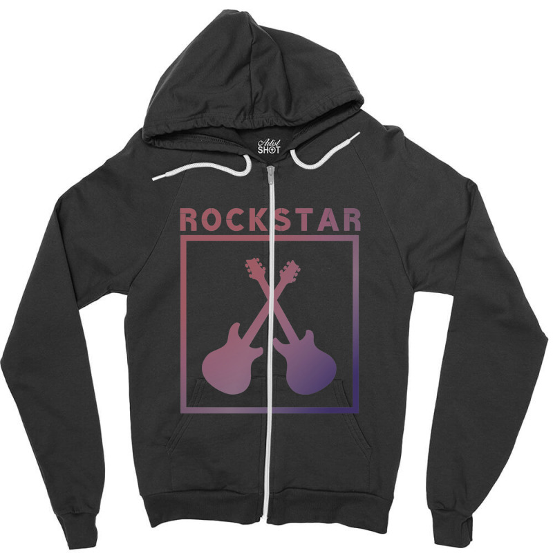 Rockstar (gradient) Zipper Hoodie | Artistshot