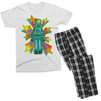 Super Cool Blue Robot With Shooting Stars Men's T-shirt Pajama Set | Artistshot