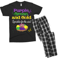 Purple Green Sprinkles For Win King Cake Mardi Gras T Shirt Men's T-shirt Pajama Set | Artistshot