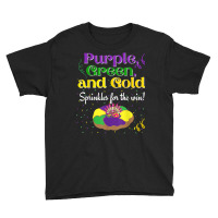 Purple Green Sprinkles For Win King Cake Mardi Gras T Shirt Youth Tee | Artistshot