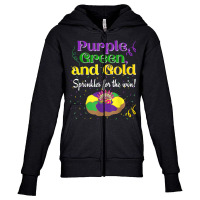 Purple Green Sprinkles For Win King Cake Mardi Gras T Shirt Youth Zipper Hoodie | Artistshot