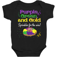 Purple Green Sprinkles For Win King Cake Mardi Gras T Shirt Baby Bodysuit | Artistshot