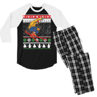 Skiing T  Shirt Skiing Ugly Christmas T  Shirt Men's 3/4 Sleeve Pajama Set | Artistshot