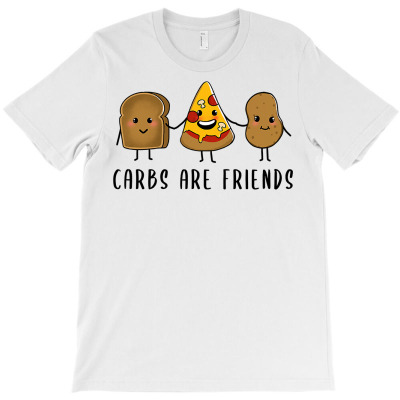 Carbs Are Friends Cute Illustration T-shirt Designed By Adeart