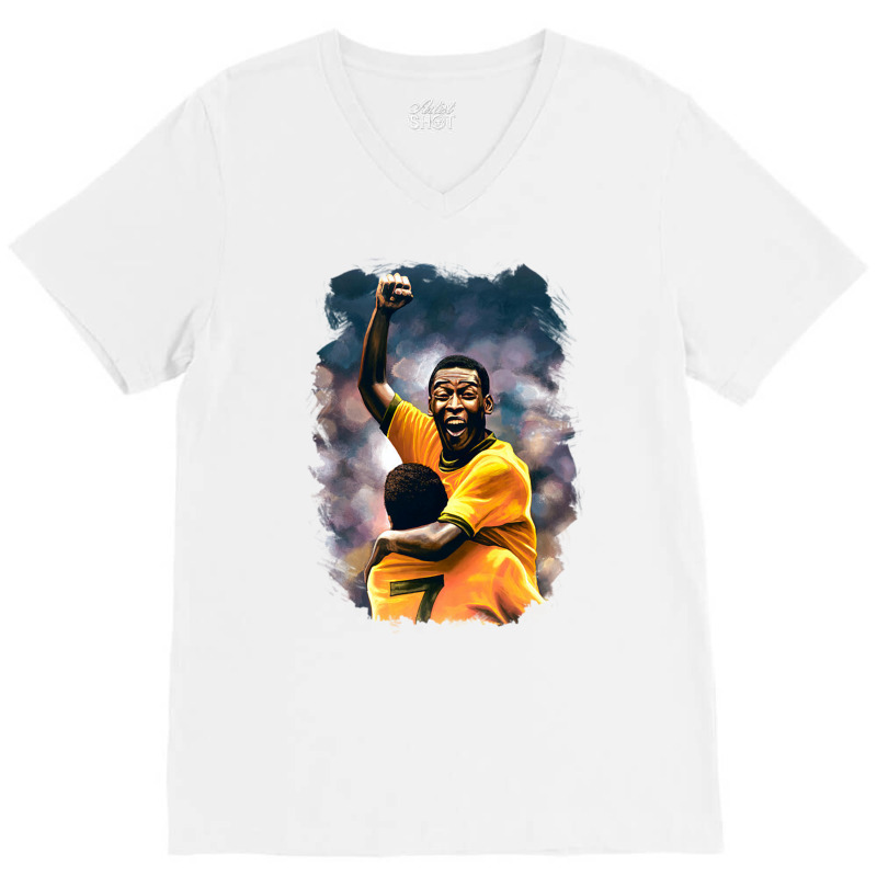 Pelé Rip 2022 Brazil V-Neck Tee by deonelarmonyx | Artistshot