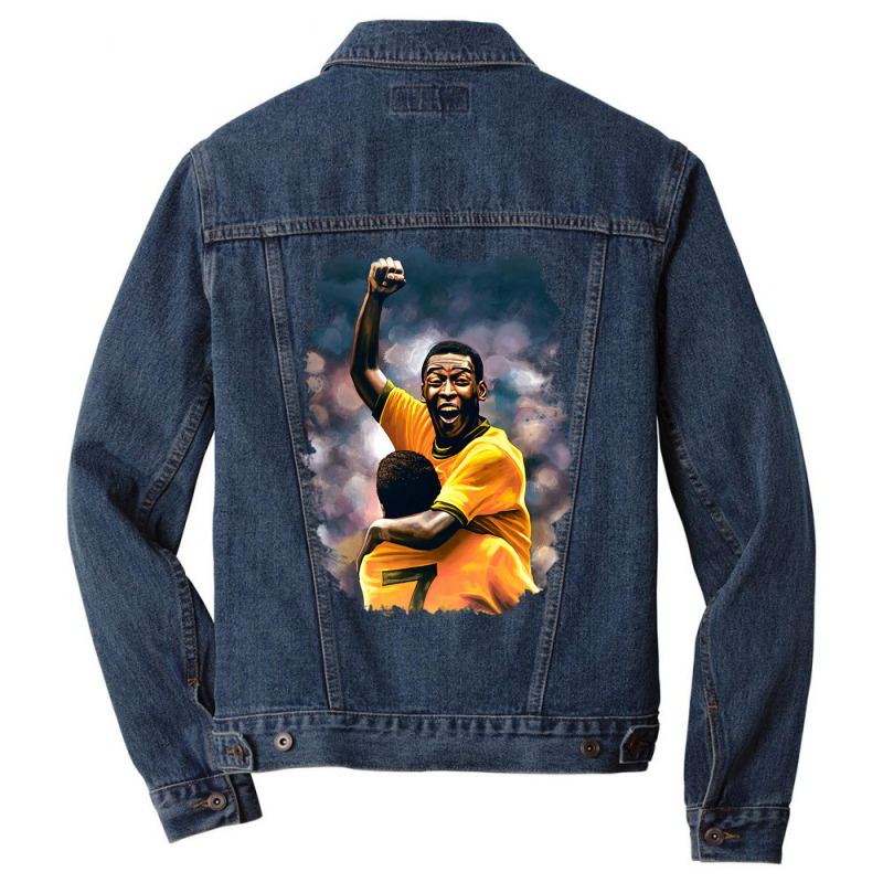 Pelé Rip 2022 Brazil Men Denim Jacket by deonelarmonyx | Artistshot