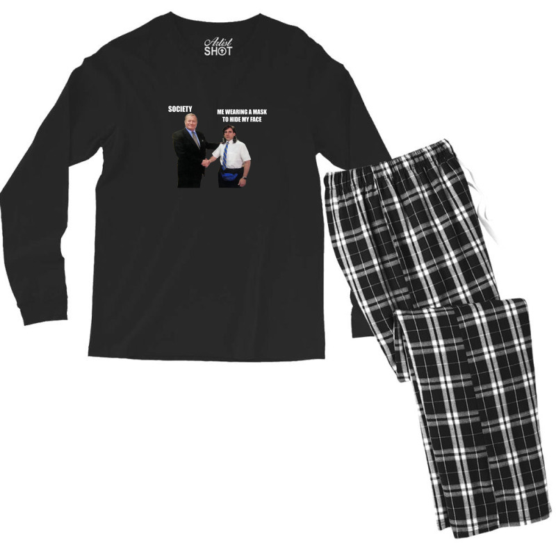 The Office Handshake Meme (pandemic Edition) .png Men's Long Sleeve Pajama Set | Artistshot