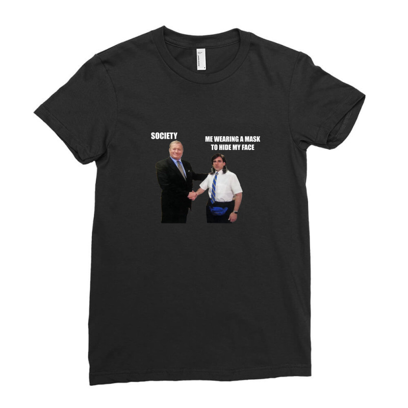 The Office Handshake Meme (pandemic Edition) 1.png Ladies Fitted T-shirt | Artistshot