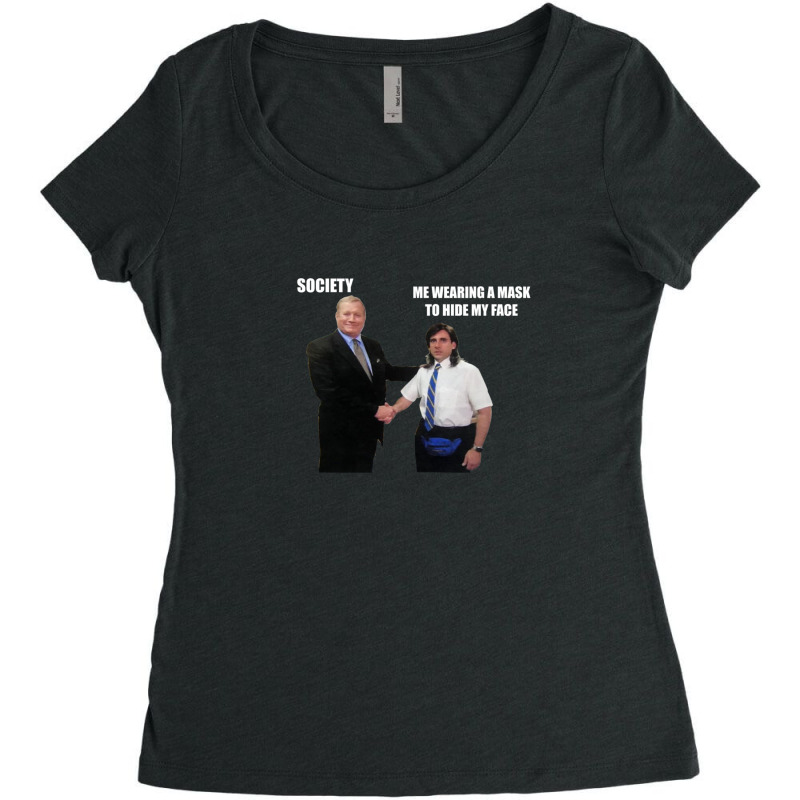 The Office Handshake Meme (pandemic Edition) 1.png Women's Triblend Scoop T-shirt | Artistshot