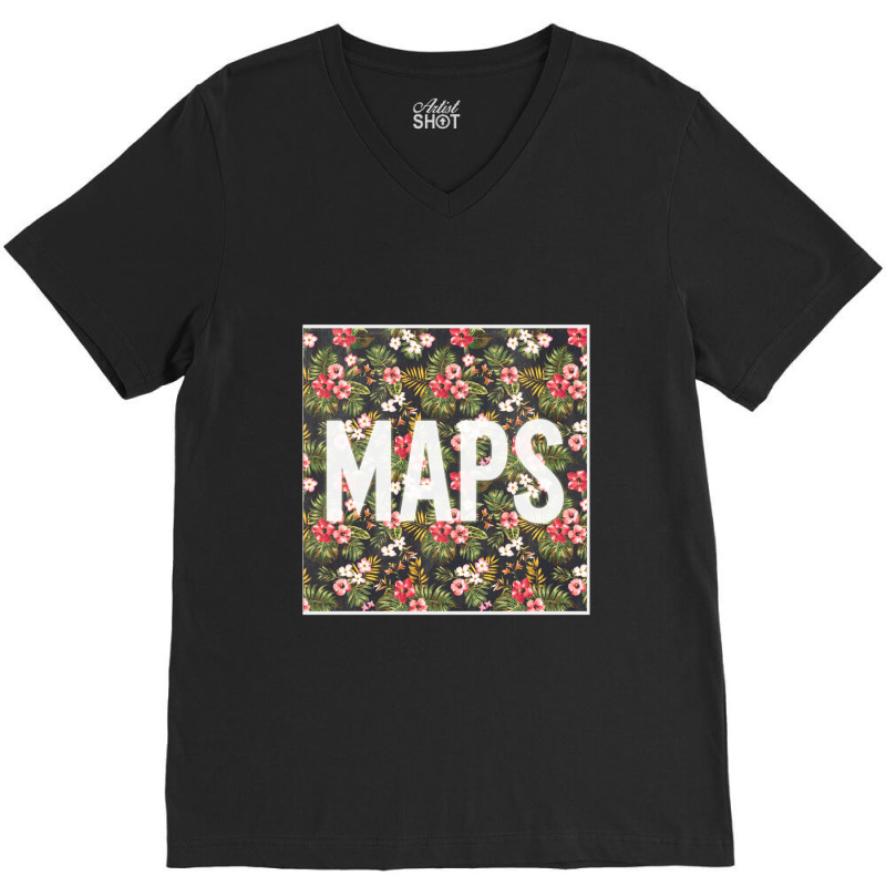 Maps V-neck Tee | Artistshot