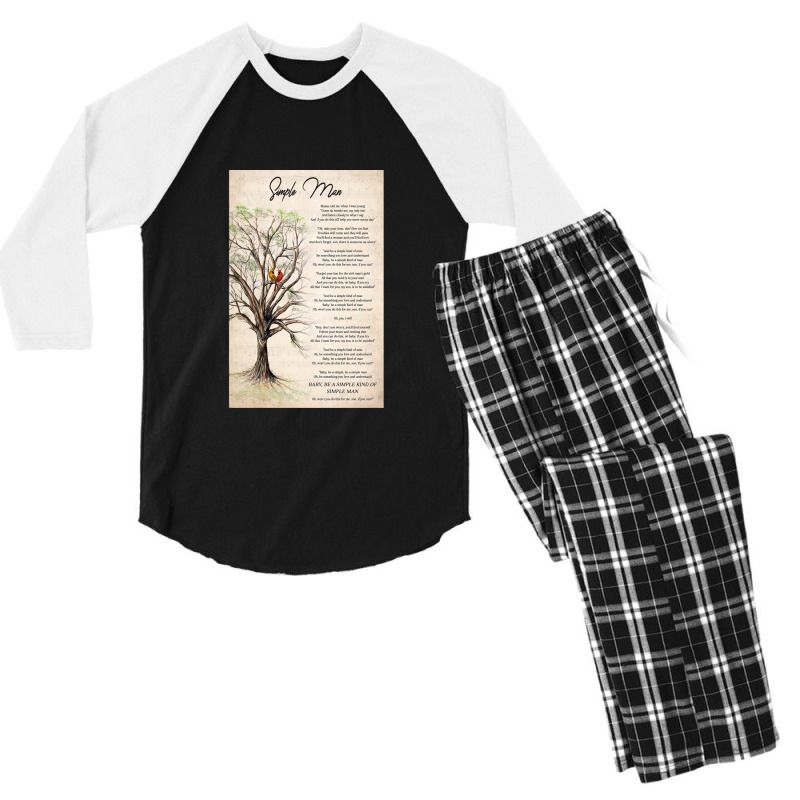 Simple Man Lyrics Poster7 Men's 3/4 Sleeve Pajama Set | Artistshot