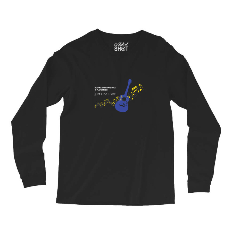 Guitar With Flying Music Notes 1 Long Sleeve Shirts by ChristineErevelles | Artistshot