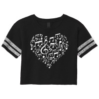 Heart Shape Musical Notes Music Lovers Gifts Valentines Day T Shirt Scorecard Crop Tee | Artistshot