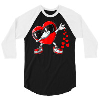 Cute Dabbing Heart And Salting Boys Funny Valentines Day T Shirt 3/4 Sleeve Shirt | Artistshot