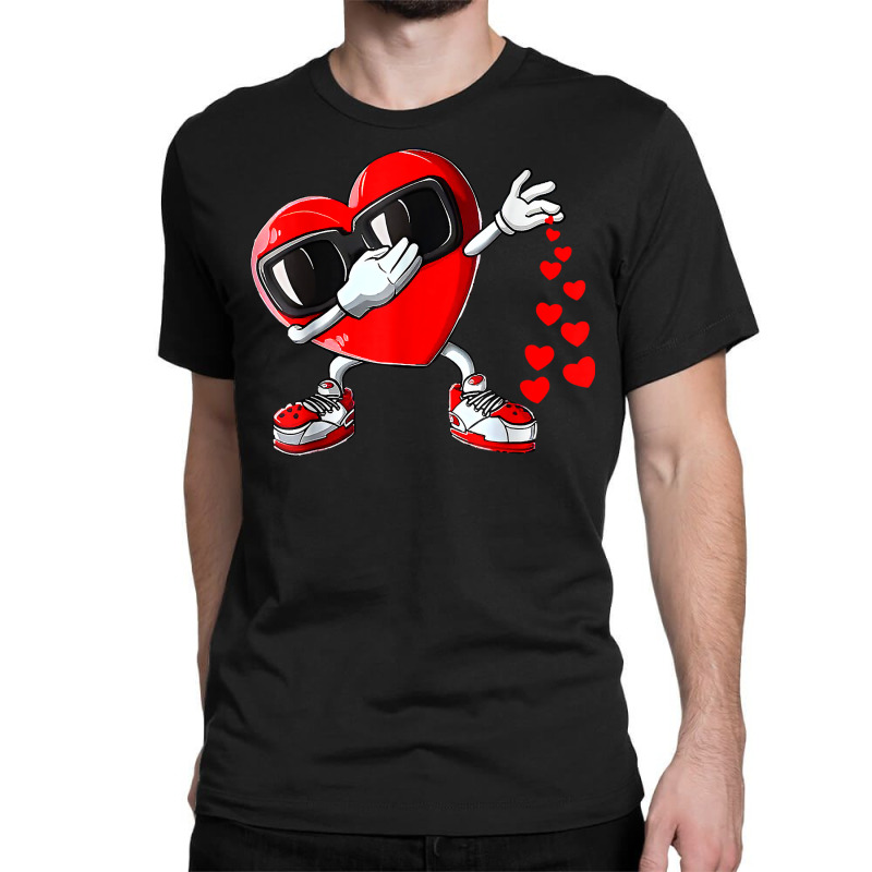 Cute Dabbing Heart And Salting Boys Funny Valentines Day T Shirt Classic T-shirt | Artistshot