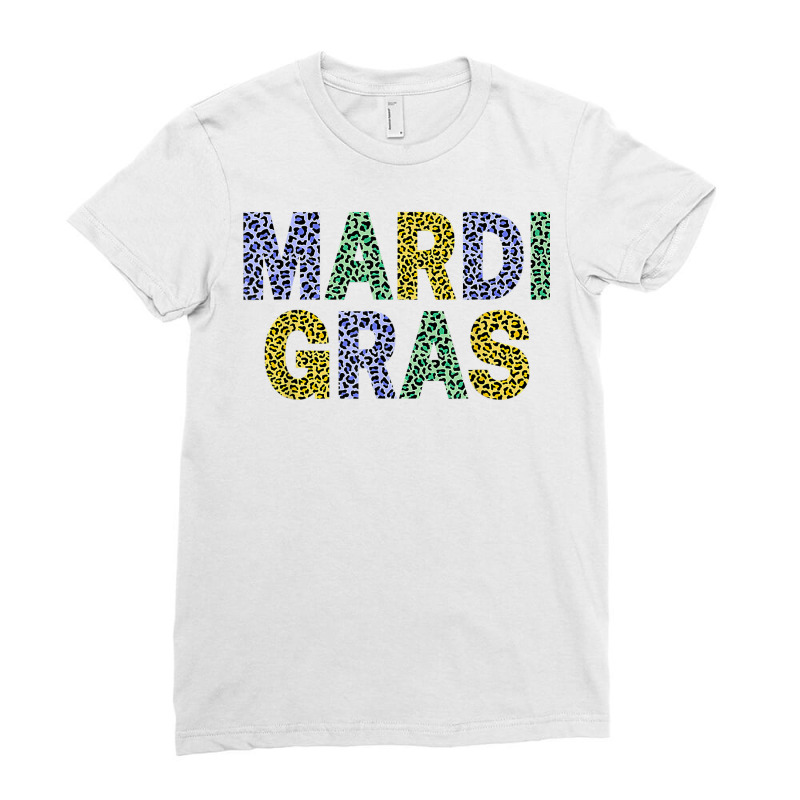 Funny Mardi Gras Carnival Parade Purple Green Gold Leopard T Shirt Ladies Fitted T-Shirt by linbere | Artistshot