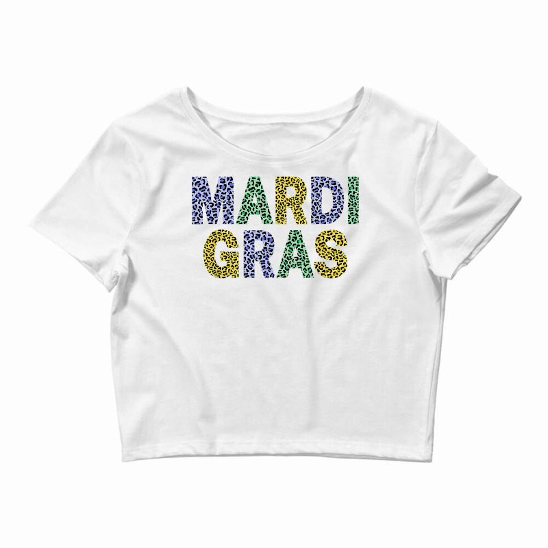 Funny Mardi Gras Carnival Parade Purple Green Gold Leopard T Shirt Crop Top by linbere | Artistshot