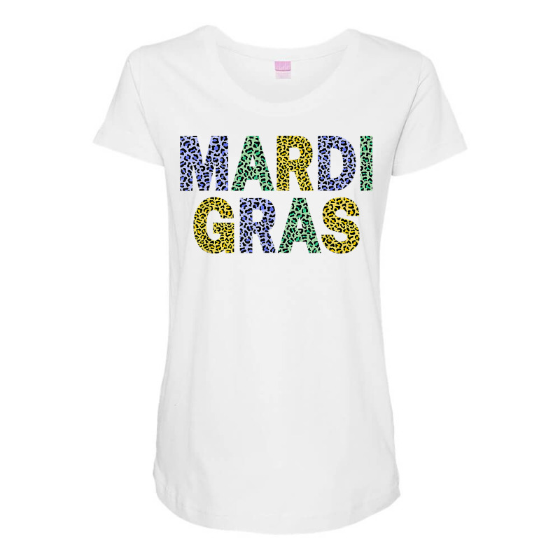 Funny Mardi Gras Carnival Parade Purple Green Gold Leopard T Shirt Maternity Scoop Neck T-shirt by linbere | Artistshot