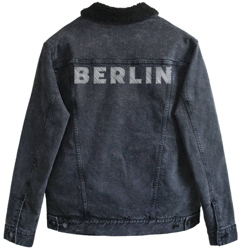 Berlin German Capital Shatch Font T Shirt Unisex Sherpa-lined Denim Jacket | Artistshot