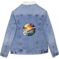 Electric Sunset Pandemic Moon Unisex Sherpa-lined Denim Jacket | Artistshot