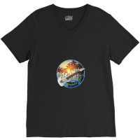 Electric Sunset Pandemic Moon V-neck Tee | Artistshot