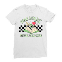 Groovy St Patricks Day Shamrock One Lucky Music Teacher T Shirt Ladies Fitted T-shirt | Artistshot