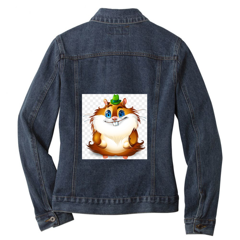 Facetime Hamster Ladies Denim Jacket by GregoryHoneycutt | Artistshot