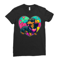 I Love My Dachshund Sausage Dog Valentines Weenie T Shirt Ladies Fitted T-shirt | Artistshot