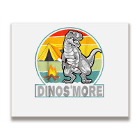 Funny Dinos'more Camping Dinosaur Camp Smore Dino Campfire T Shirt Metal Print Horizontal | Artistshot