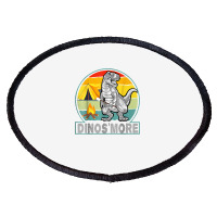 Funny Dinos'more Camping Dinosaur Camp Smore Dino Campfire T Shirt Oval Patch | Artistshot