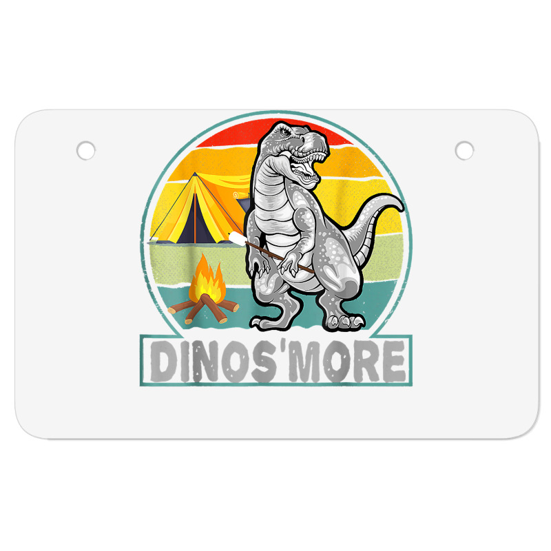 Funny Dinos'more Camping Dinosaur Camp Smore Dino Campfire T Shirt Atv License Plate | Artistshot