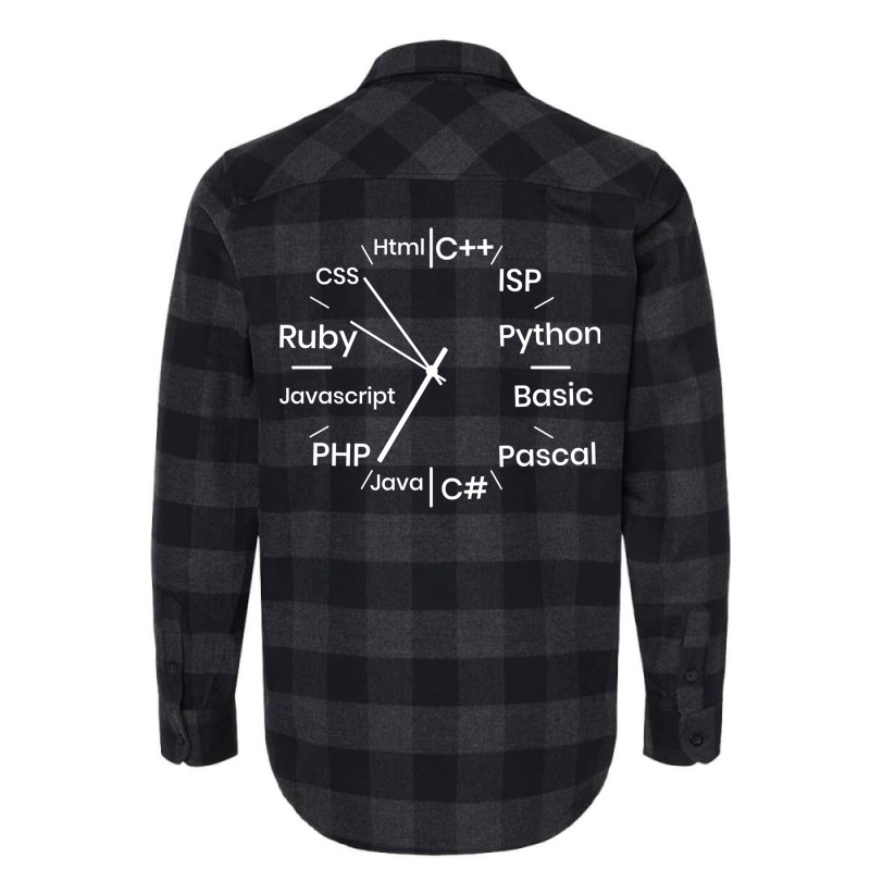 Programming Language Clock Computer Phyton Java Ruby C++ Pullover Hood Flannel Shirt by puawhla | Artistshot