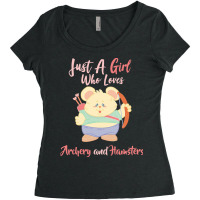 Just A Girl Who Love T  Shirt Just A Girl Who Loves Archery And Hamste Women's Triblend Scoop T-shirt | Artistshot