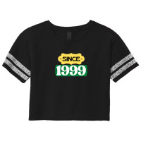 Since 1999 Birthday Retro Black Yellow Green White Scorecard Crop Tee | Artistshot