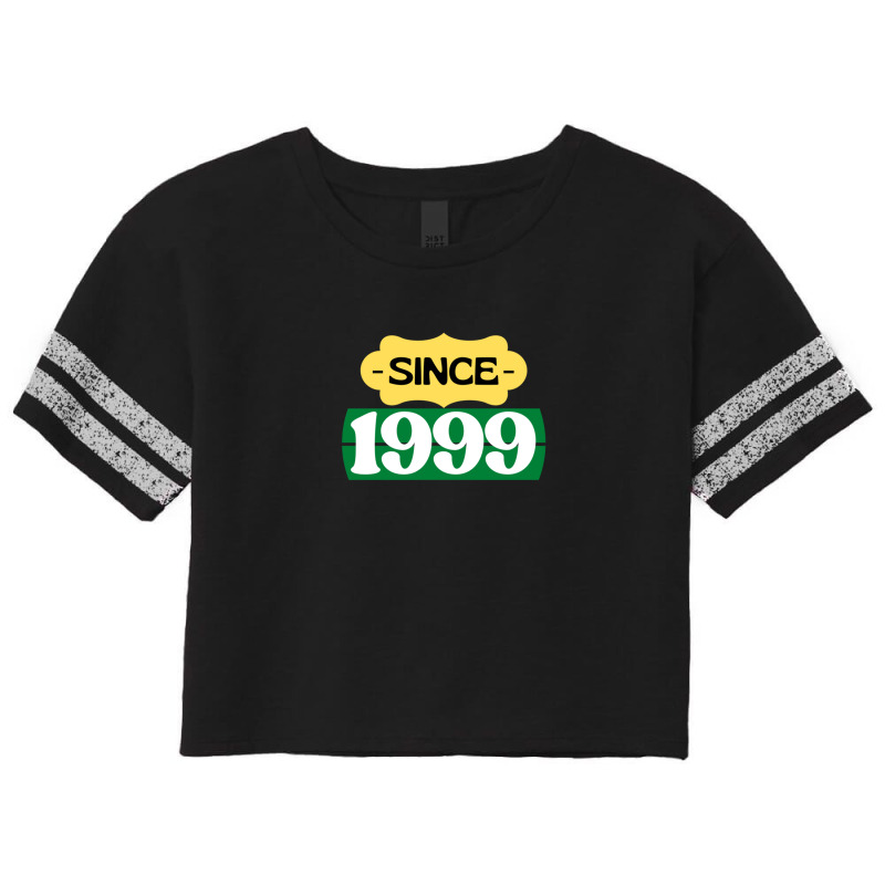 Since 1999 Birthday Retro Black Yellow Green White Scorecard Crop Tee by MiltonLane | Artistshot