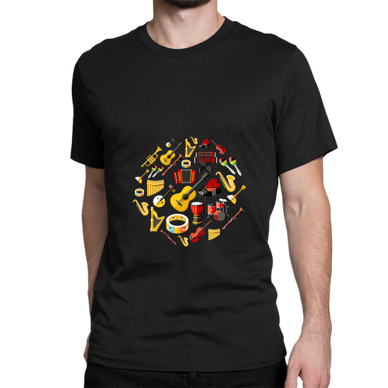 Music Instruments Lover Classic T-shirt by HakimMohamed | Artistshot