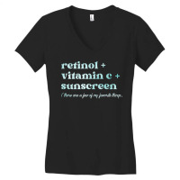 Retinol Vitamin C And Sunscreen Aesthetic Esthetician Nurse Pullover H Women's V-neck T-shirt | Artistshot