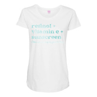 Retinol Vitamin C And Sunscreen Aesthetic Esthetician Nurse Pullover H Maternity Scoop Neck T-shirt | Artistshot