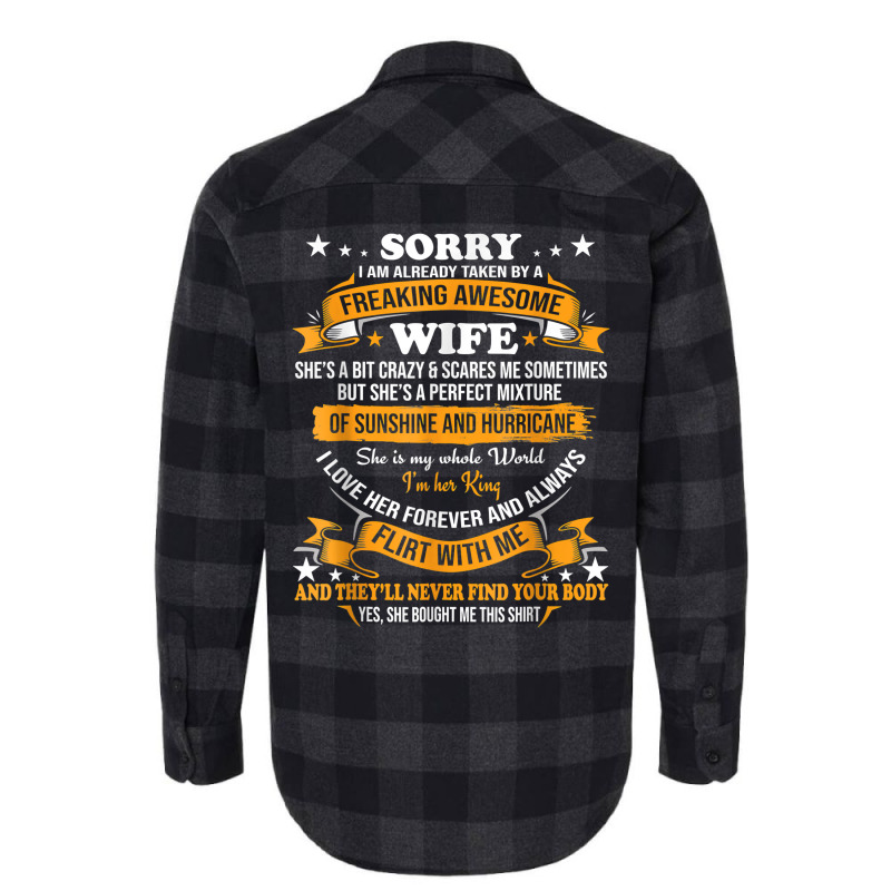 Sorry I Am Already Taken By Awesome Wife Valentine Day T Shirt Flannel Shirt | Artistshot