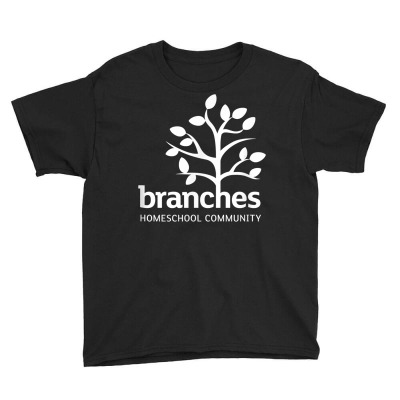 Branches Homeschool White Logo T Shirt Youth Tee Designed By Ameliahamrick