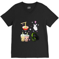 Cute Kawaii K Pop Ramen Boba Bubble Tea K Drama Lover V-neck Tee | Artistshot