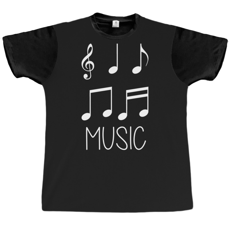 Music Notes Black And White 1 Graphic T-shirt by HakimMohamed | Artistshot