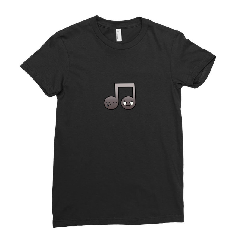 Music Notes Cartoon Ladies Fitted T-Shirt by HakimMohamed | Artistshot