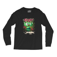 Cartoon Cute Confused Green Horn Monster Boo Long Sleeve Shirts | Artistshot