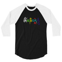 Om Mani Padme Hum- Buddhist Mantra Design 3/4 Sleeve Shirt | Artistshot