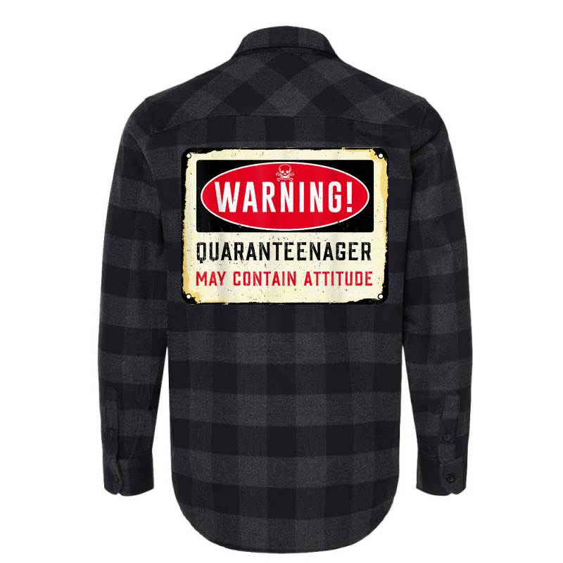 Vintage Warning Quaranteenager May Contain Attitude T Shirt Flannel Shirt | Artistshot